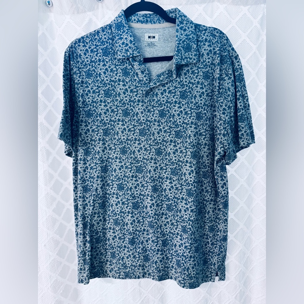 Joseph Abboud Blue Patterned Casual Shirt
